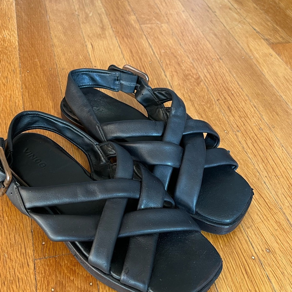 VINCE Black Strappy Sandals 9